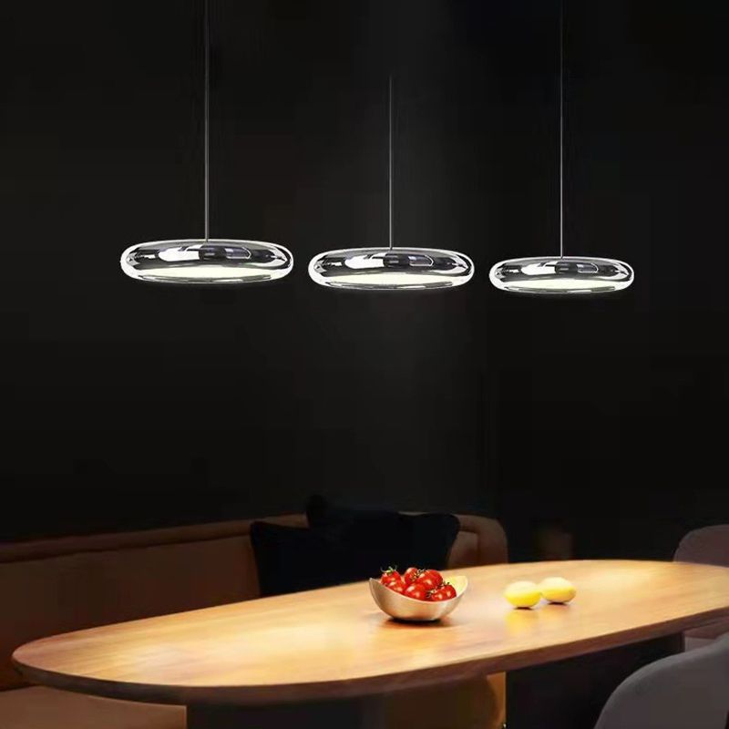 Simplicité Suspension à LED circulaire lampe à manger en métal