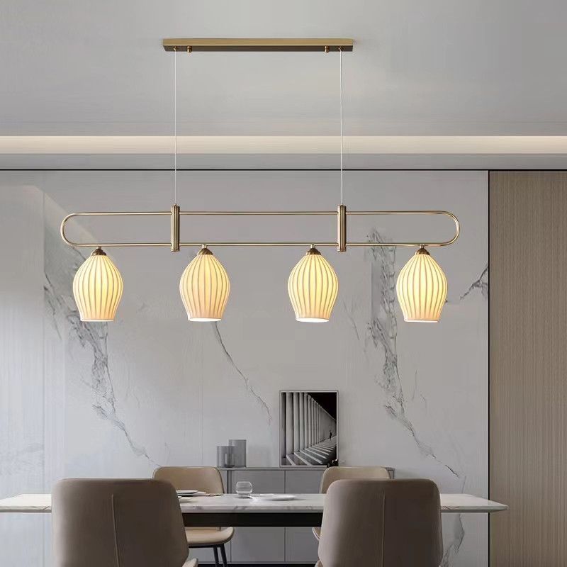 Drum Shape Metal Island Pendants Modern Style Multi Lights Island Pendant Lights