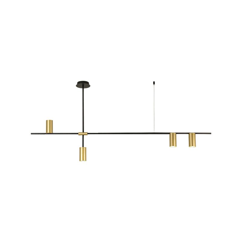 Lámpara de múltiples lámparas de lámparas de isla de cilindro moderna lámpara colgante con sombra de metal