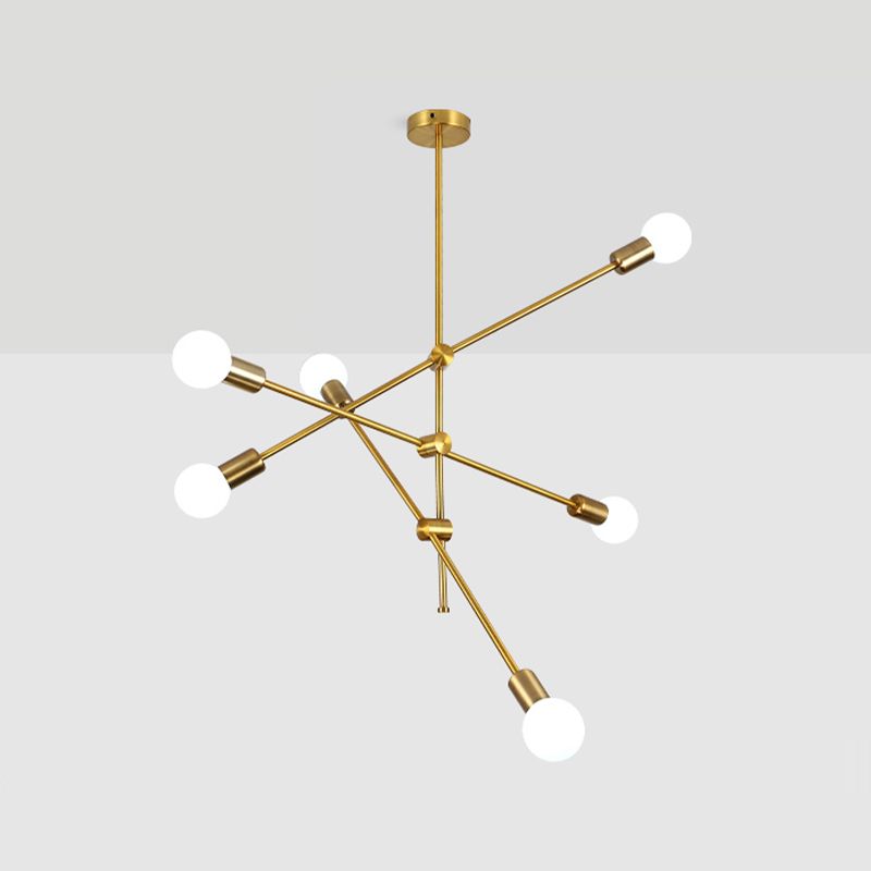 Gold Modern Style Chandelier Pendant Light Stacked Shape Metal Pendant Lighting