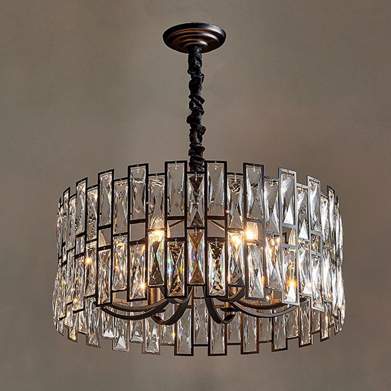 Contemporary Style Geometry Pendant Chandeliers Crystal Chandelier Lights in Black