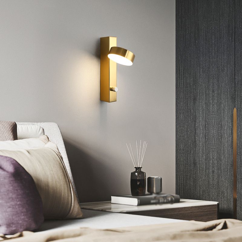 Modern Aluminum Rotatable Wall Light Geometric 8.5" High LED Wall Sconce for Bedroom