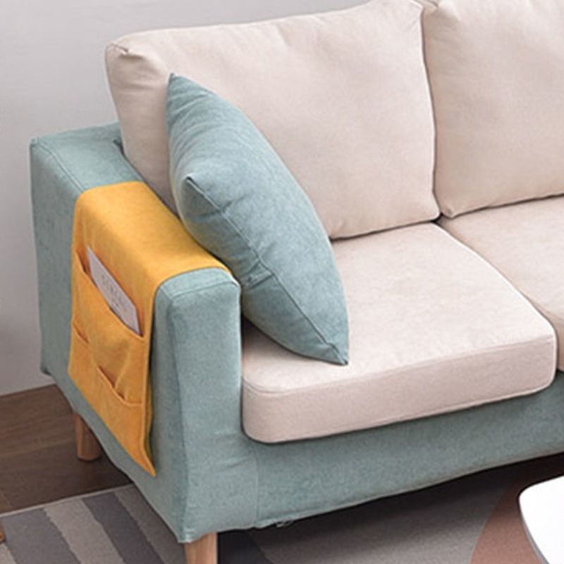 Loose Back Square Arm Sofa Nordic 24.4" D Slipcovered Loveseat