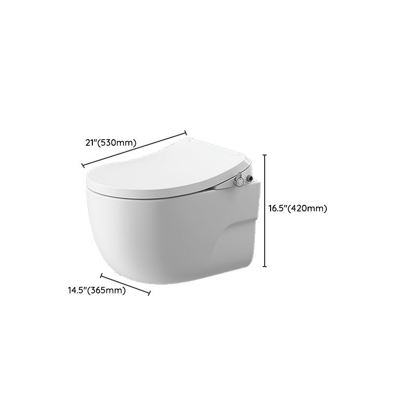 Contemporary Elongated Ceramic Warm Air Dryer Smart Bidet in White
