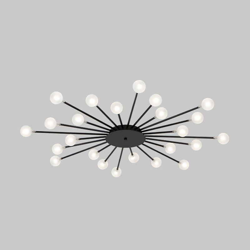 Radial Bedroom Flush Mount Fixture Metal LED Minimalistic Close to Ceiling Light