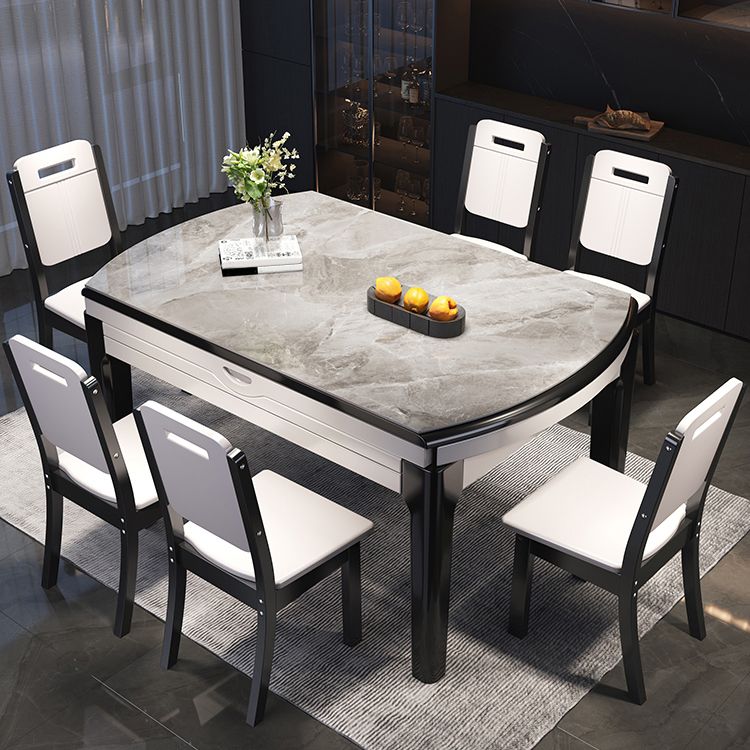 Modern Extendable Round Dining Table with Double Drop Leaf for Dining Room