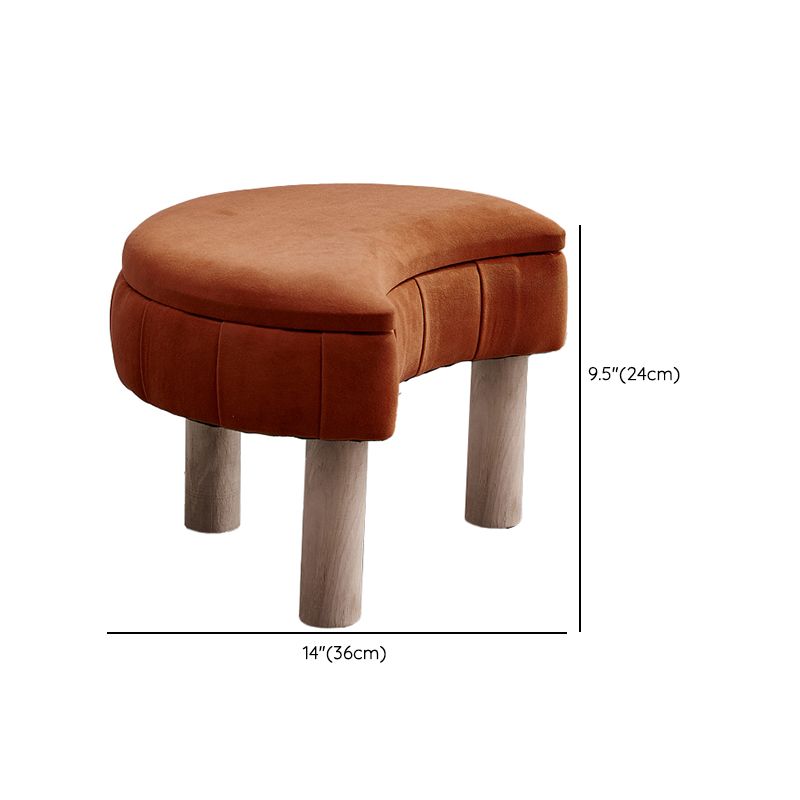 Solid Color Fabric Standard Stool Modern Simple Unique Shape Upholstered Footstool
