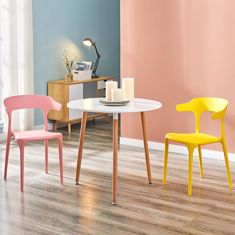 Ensemble de chaise de salle à manger en plastique à dossier ouvert empilable de chaise latérale moderne à la maison