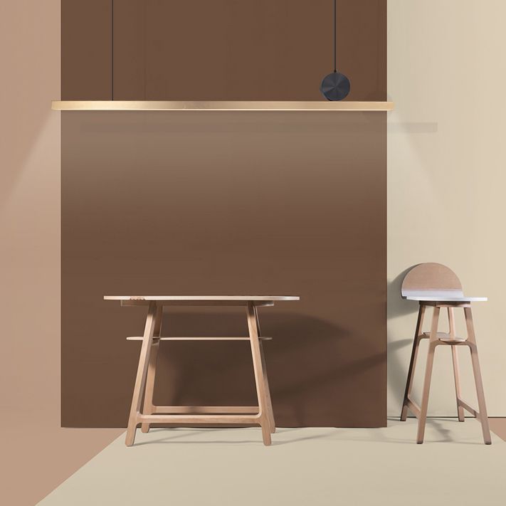 Estilo moderno colgante colgante lineal metal 1- lámpara colgante de luz