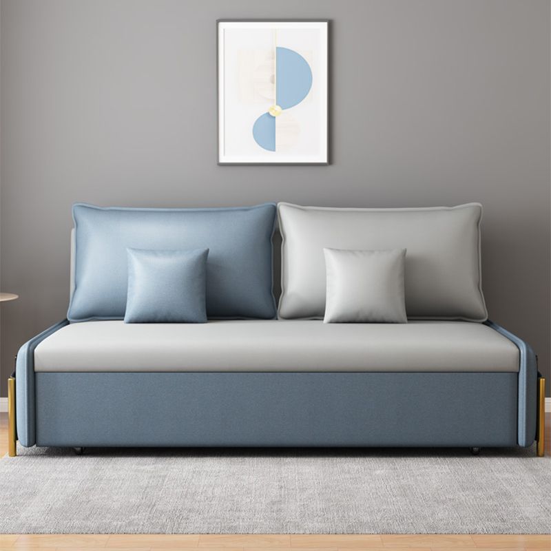 Pillow Included Convertible Sofa Armless Foldable Futon Sofa Bed with Storage