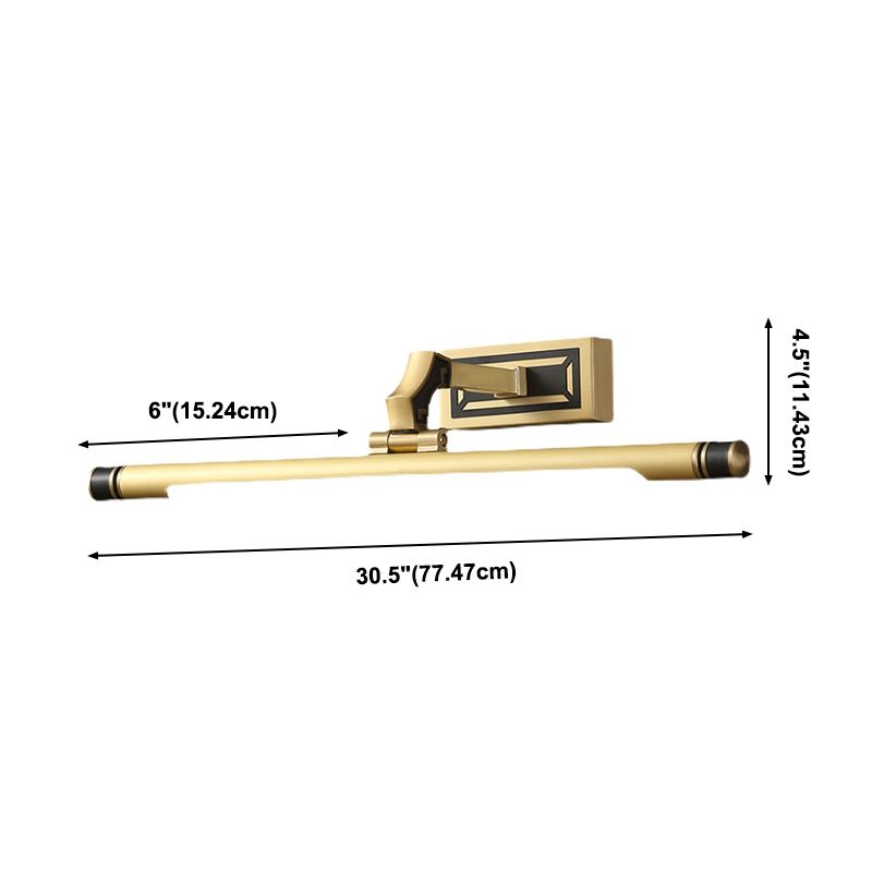 Metal Metallic Bar Vanity Light Contemporary Wall Mount Light in Brass/Black