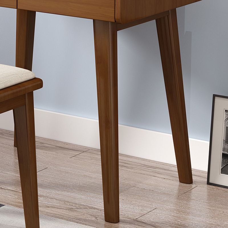 Scandinavian Mirrored Make-up Vanity Solid Wood Dressing Table