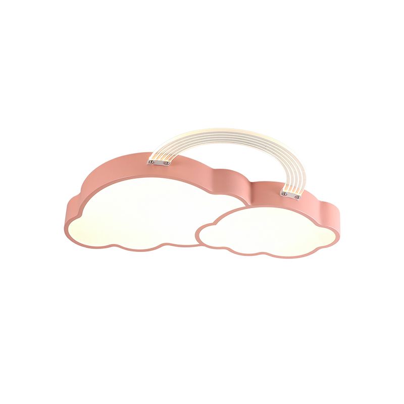 Soleil/arc-en-ciel et nuage encastré dessin animé acrylique LED rose éclairage encastré pour chambre d'enfant