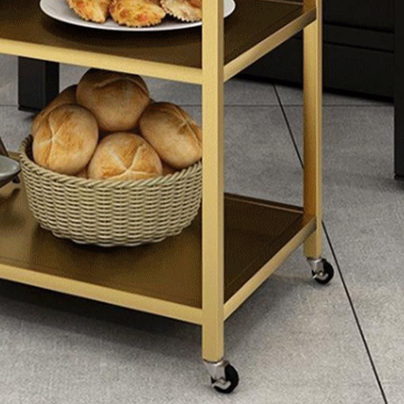 23.62"W Contemporary Metal Prep Table Rolling Prep Table for Dining Room