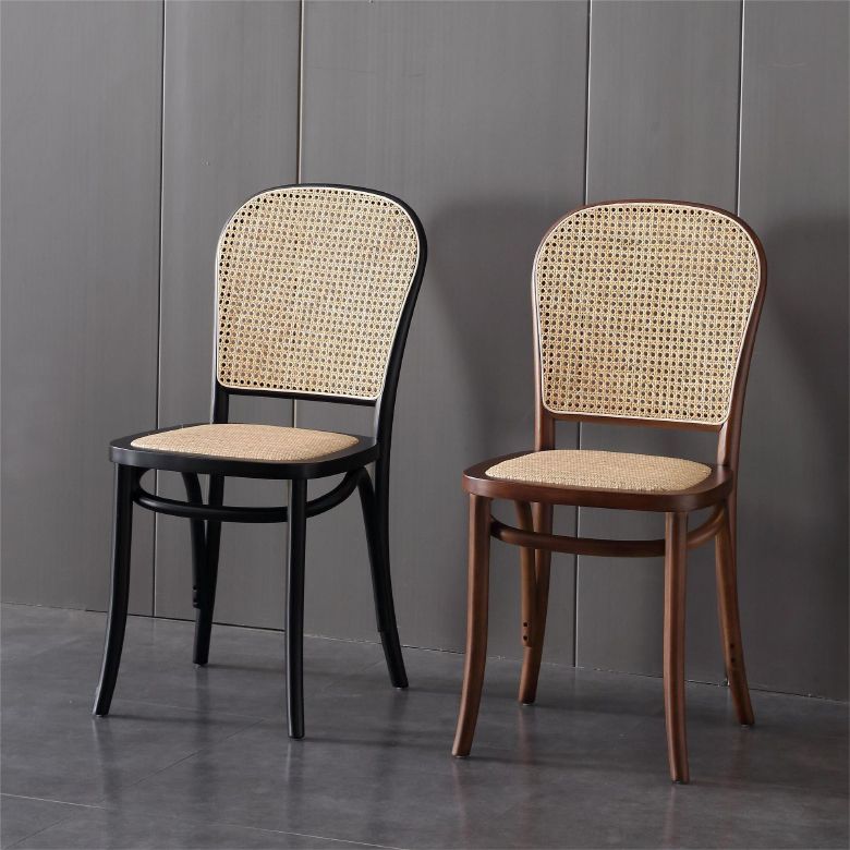 Dining Room Armless Chair indoor Wood Cane Back Dining Chair