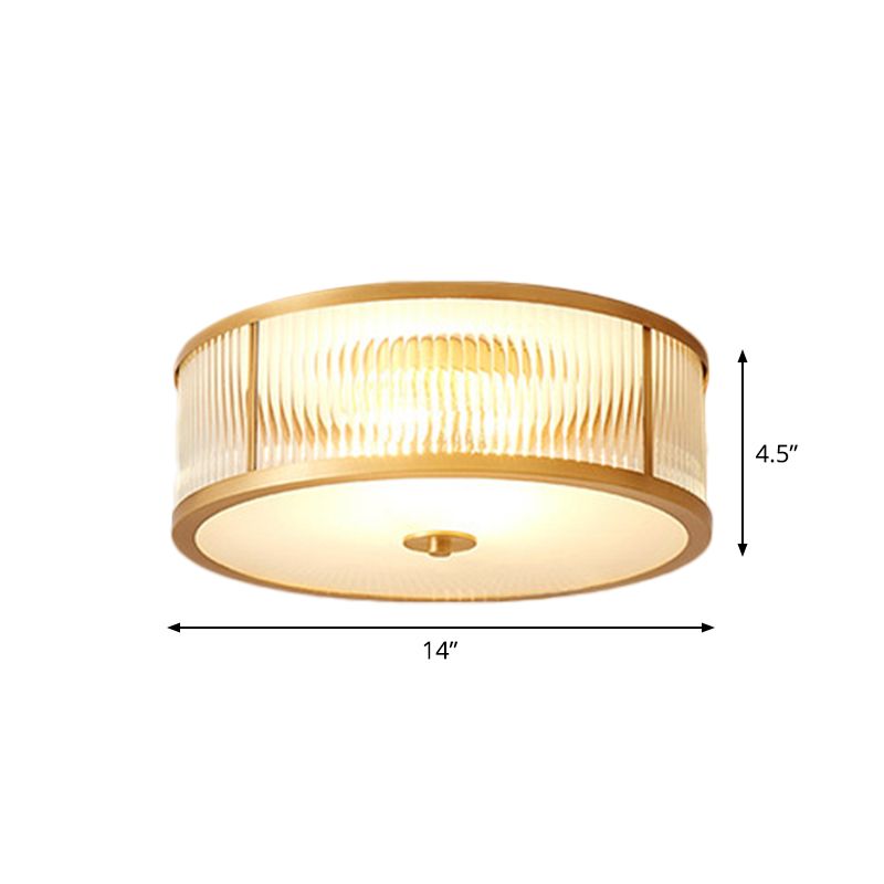 Plafonnier festonné/bol/fleur en verre dépoli, plafonnier vintage à 3 lumières pour chambre à coucher en laiton