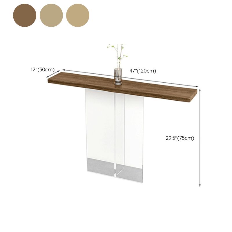 Contemporary Rectangle Sofa Console Table with Acrylic Bracket for Hall