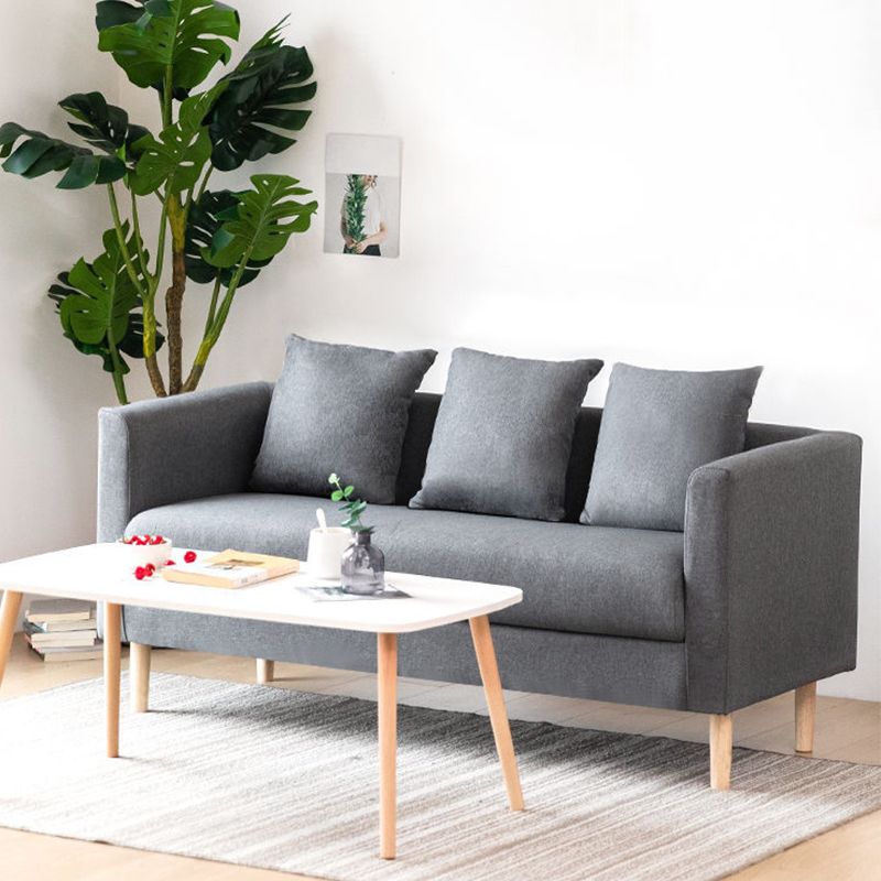 Linen Sofa Tuxedo Arm Tight Back 23.62" Wide Sofa for 3 people