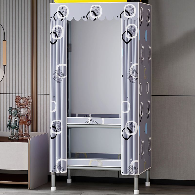 Metal Wardrobe Cabinet with Shelves Modern Wardrobe Armoire for Home