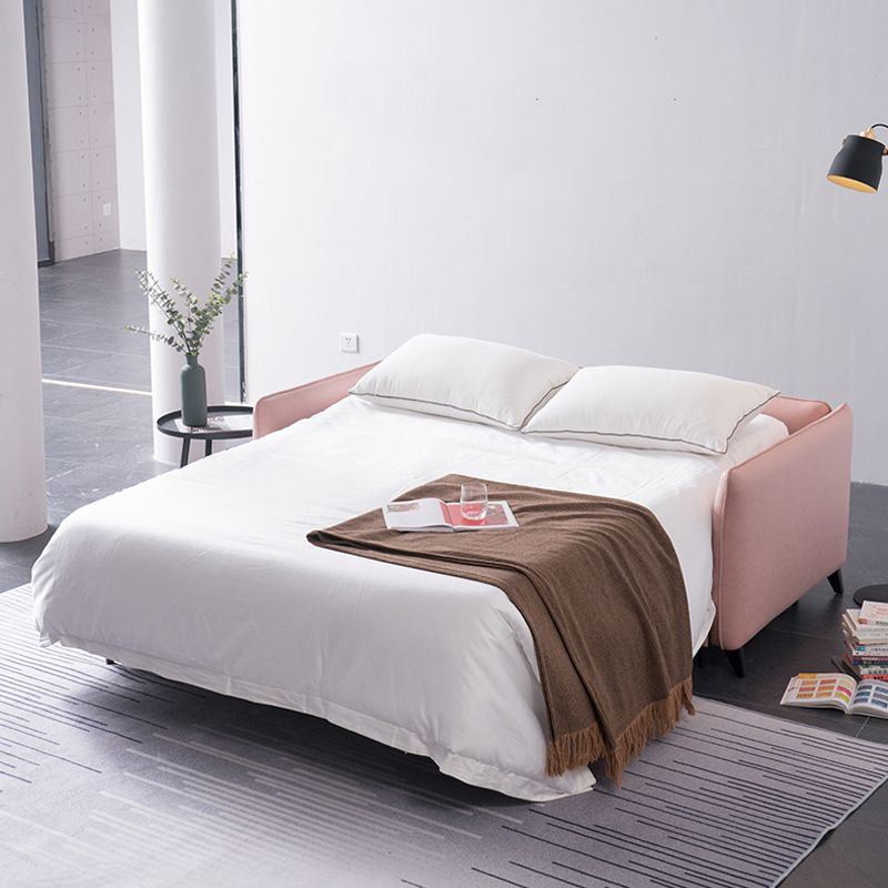 Solid Color Sofa Bed Leather Sofa Square Arm Sofa Bed for Apartment