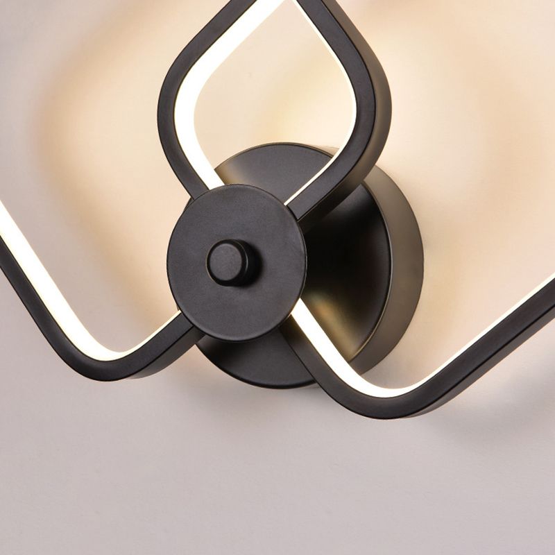 1 Light Unique Shade Murce Murce Modern Simple Style Wall Lighting en noir pour la chambre