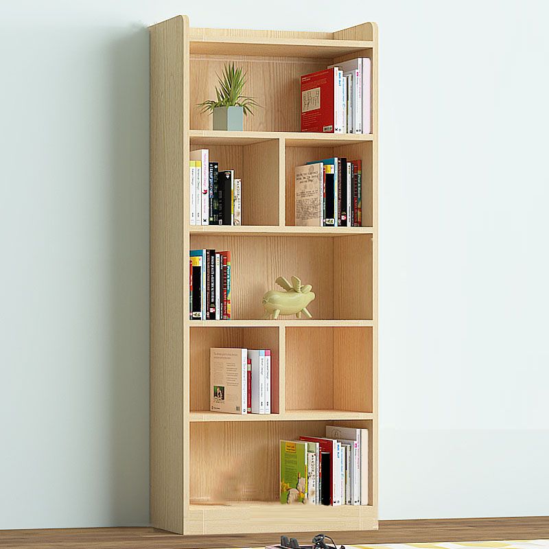 Contemporary Floor Closed Back Book Shelf Wooden Home Shelf Bookcase with Shelves