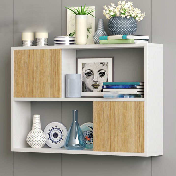 Modern Engineered Wood Bookcase, Geometric Bookshelf for Any Room, 25.5" H
