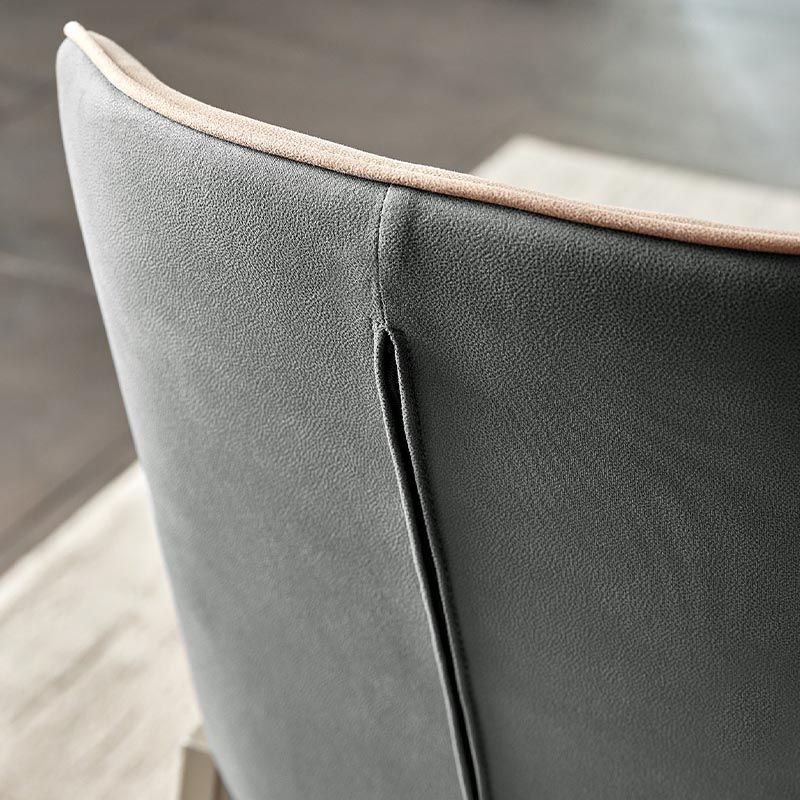 Modern Style Parsons Side Chair Indoor Dining Chair with Metal Base
