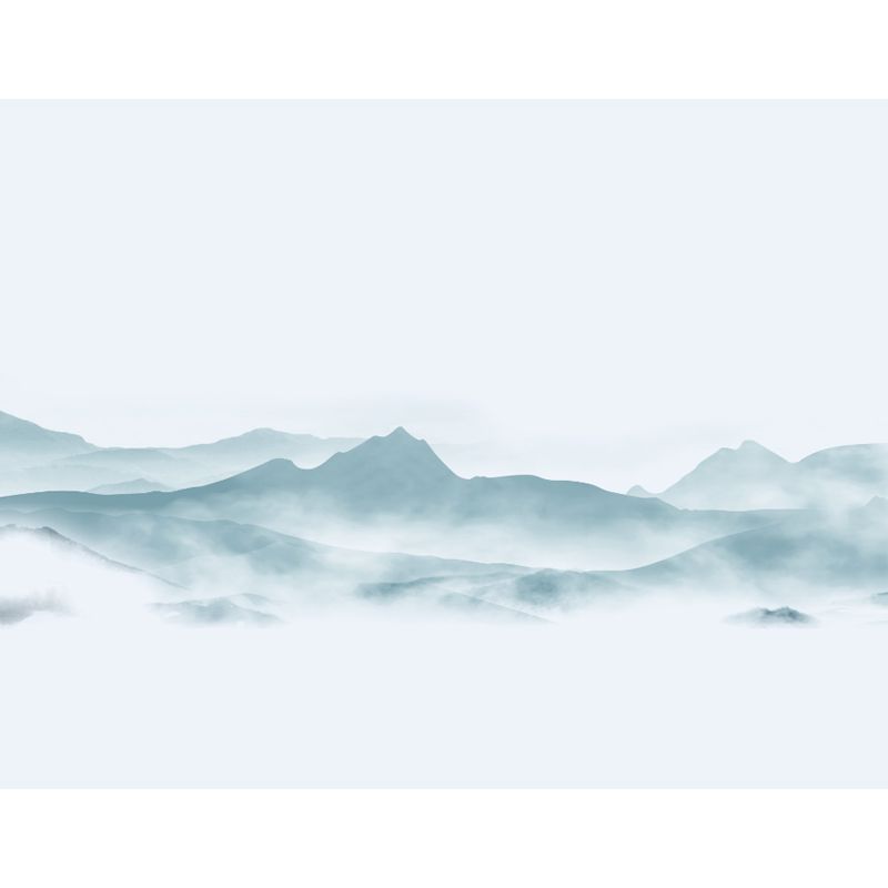Whole Smoggy Mountain Wall Mural Moisture Resistant Asian Living Room Wall Covering
