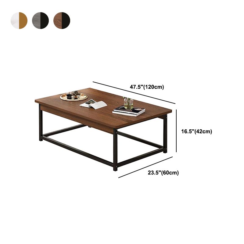 Rectangular Frame Base Wooden Table Modern Style Coffee Table