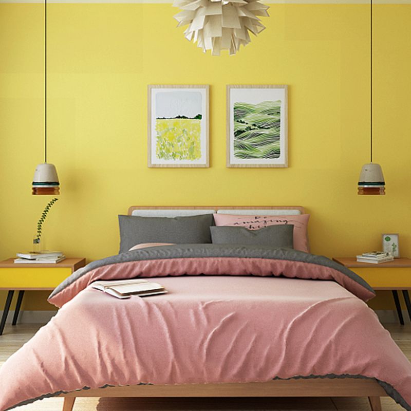 Meerkleurig effen behangrol Scandinavisch vlekbestendig wanddecoratie voor slaapkamer
