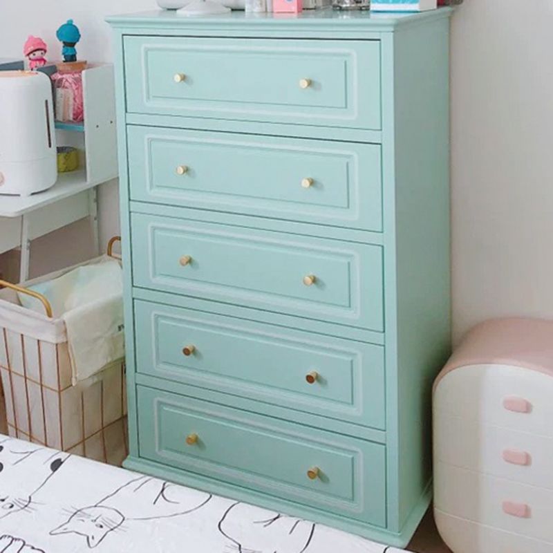 Contemporary Blue/ White Wooden Rectangle Accent Chest with Drawers