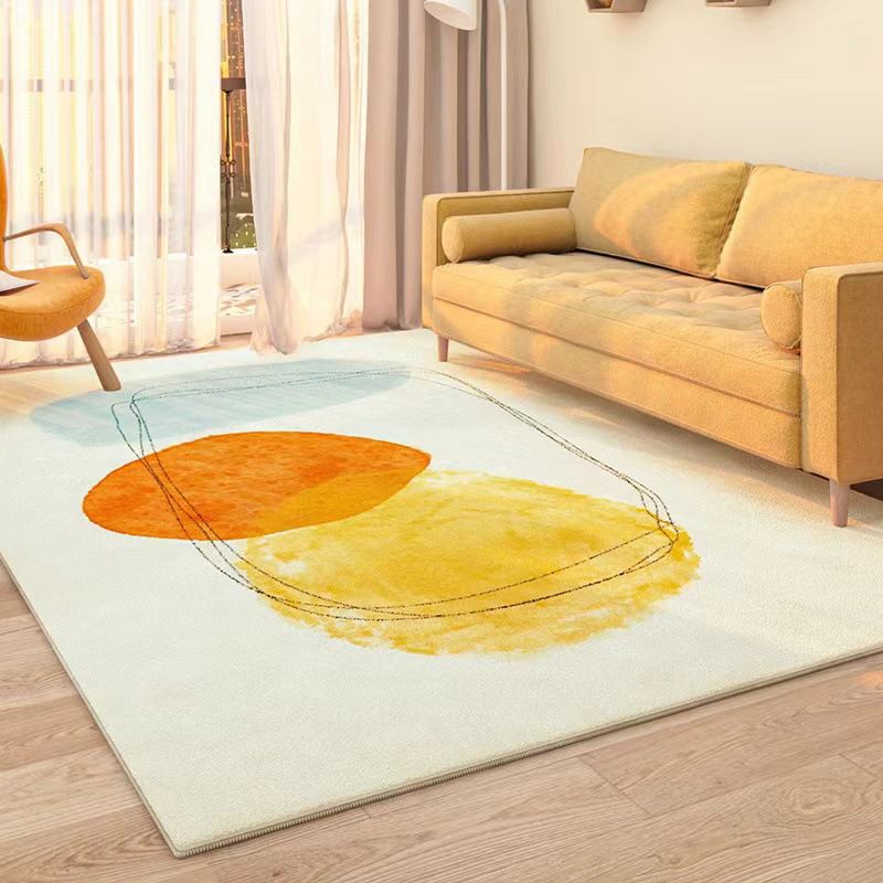 Lichtroze kleurblok Tapijten Polyester Casual gebied Tapijt niet-slip achterste tapijt voor woningdecoratie