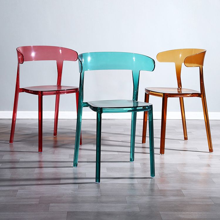 Silla de comedor de plástico de estilo nórdico, silla lateral de comedor con respaldo abierto para uso en restaurantes