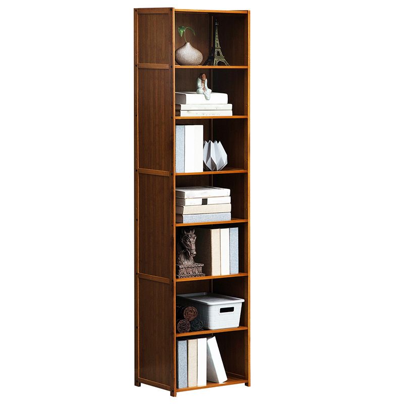 12" W Vertical Wooden Bookshelf Modern Closed Storage Bookcase