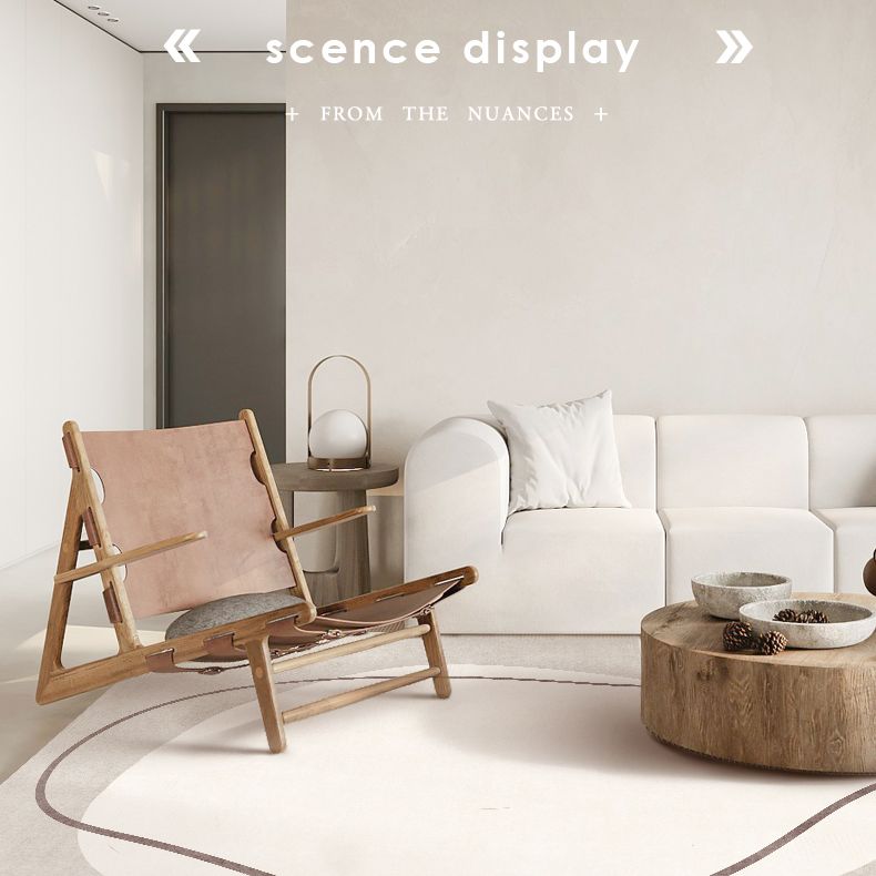 Simplicity Abstract Print Carpet Apricot Tone Polyester Rug Stain Resistant Carpet for Home Decor