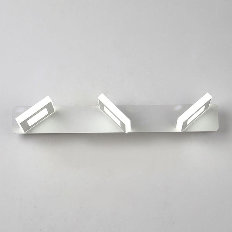 Luce di vanità bianca moderna a 3 luci a specchio a led luce anteriore con ombra acrilica per bagno