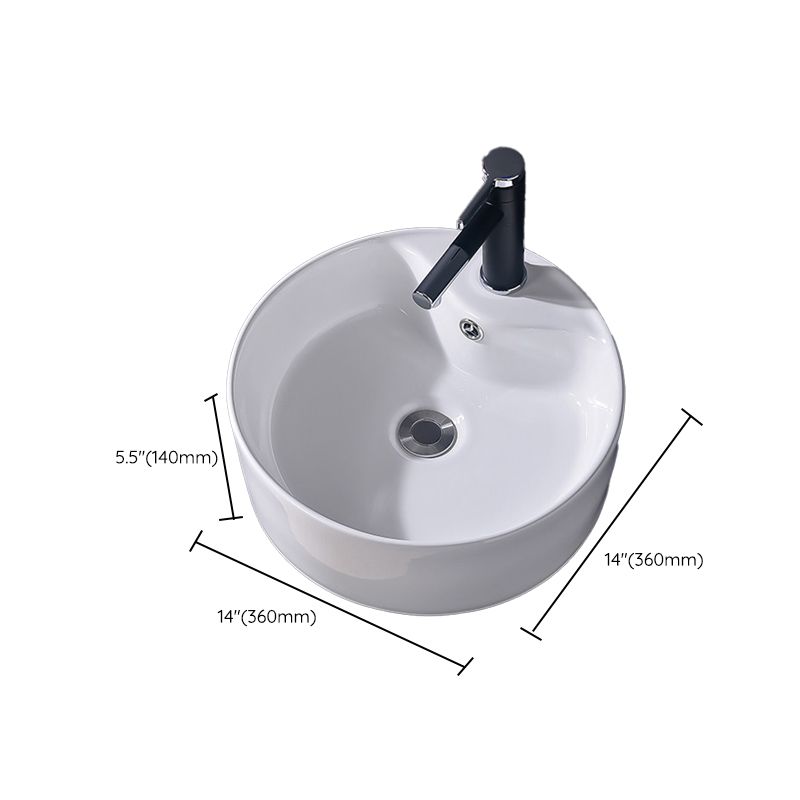 Modern Vessel Bathroom Sink Rectangular Porcelain Basin Sink (Not Include Faucet)