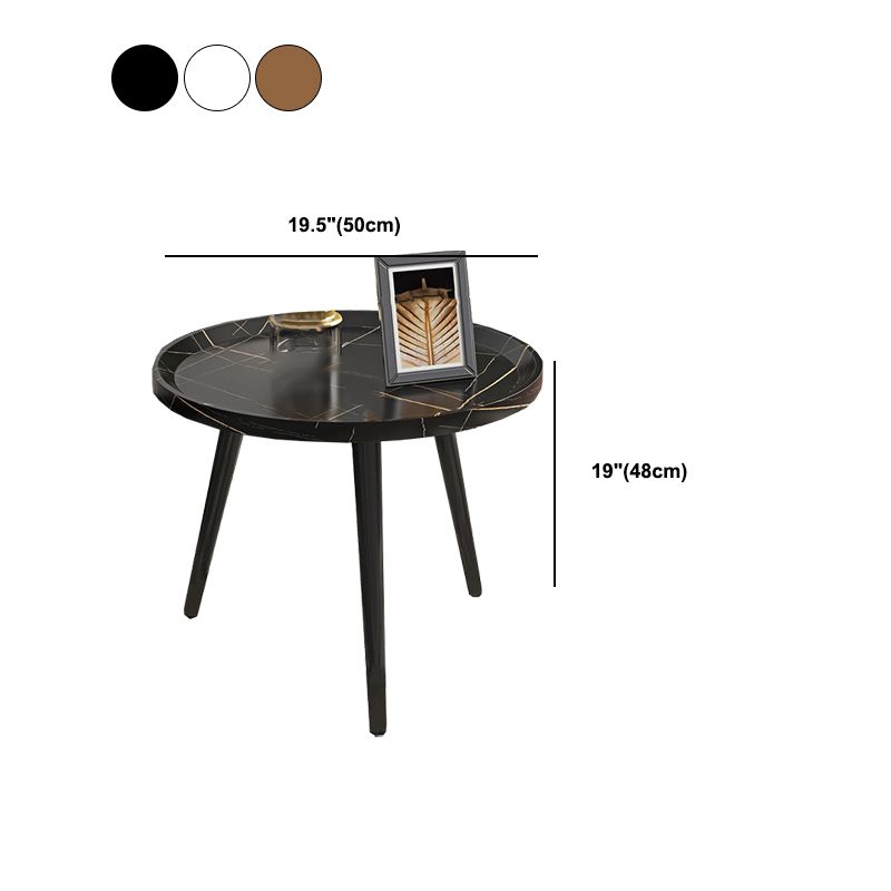 Modern Wood Coffee Table Four-Leg Accent Table in White/Brown/Black