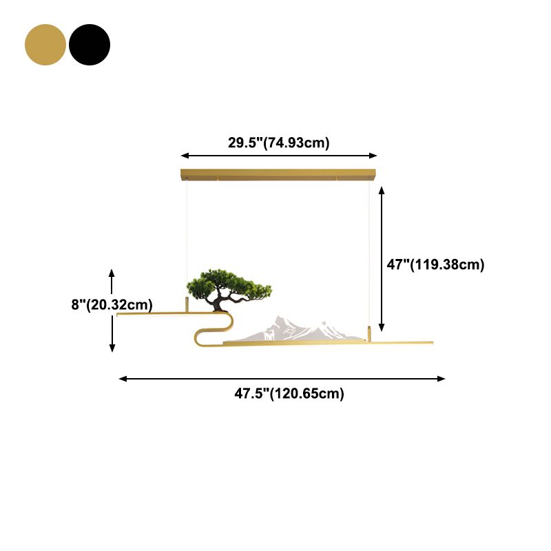 Forma lineal de la isla de la isla de estilo contemporáneo 1 accesorio de iluminación colgante de luz