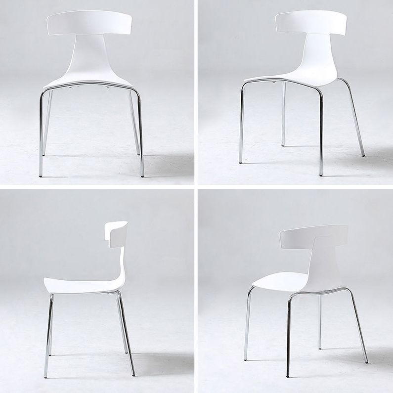 Contemporary Style Metal Chair Set Slat Back Side Kitchen Dining Chair