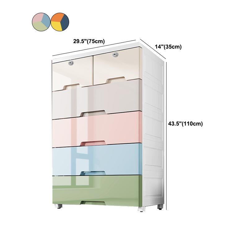 Contemporary Storage Cabinet Plastic Wardrobe Armoire with Drawer