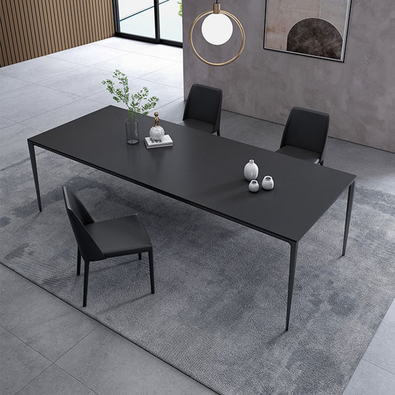 Mesa de comedor de piedra rectángulo contemporáneo de 4 pies para comedor de piedra para interiores