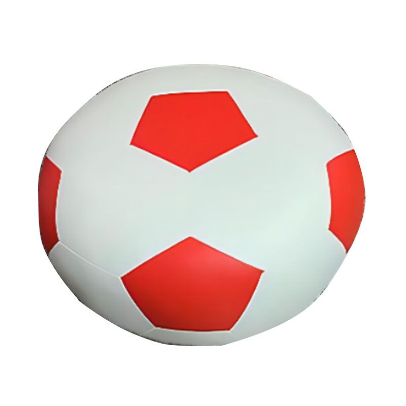 Modern Pouf Ottoman PU Leather Upholstered Geometric Print Spherical Ottoman