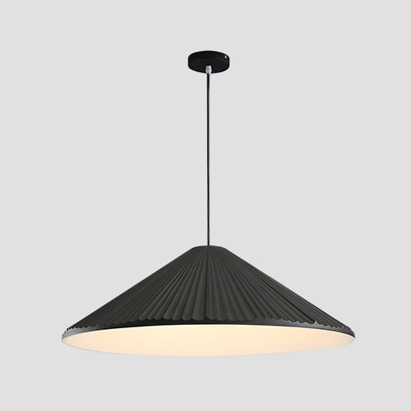 Cone Shape Hanging Lighting Modern Macaron Style Resin 1-Light Pendant Lamp for Bedroom