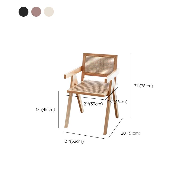 Rubberwood Solid Wood Dining Chair Open Back Dining Chair for Dining Room