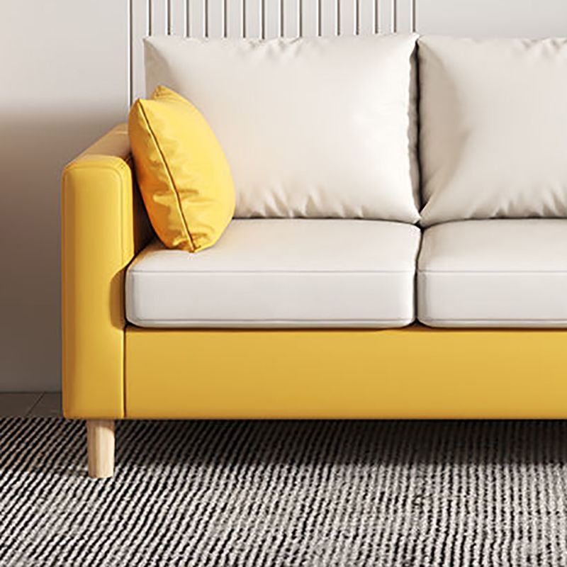 Contemporary Tuxedo Arm Sofa Loose Back Settee for Living Room