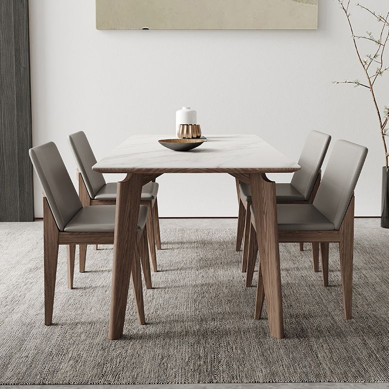 Midden-eeuwse rechthoekige vorm tafel gesinterde stenen eettafel voor keuken