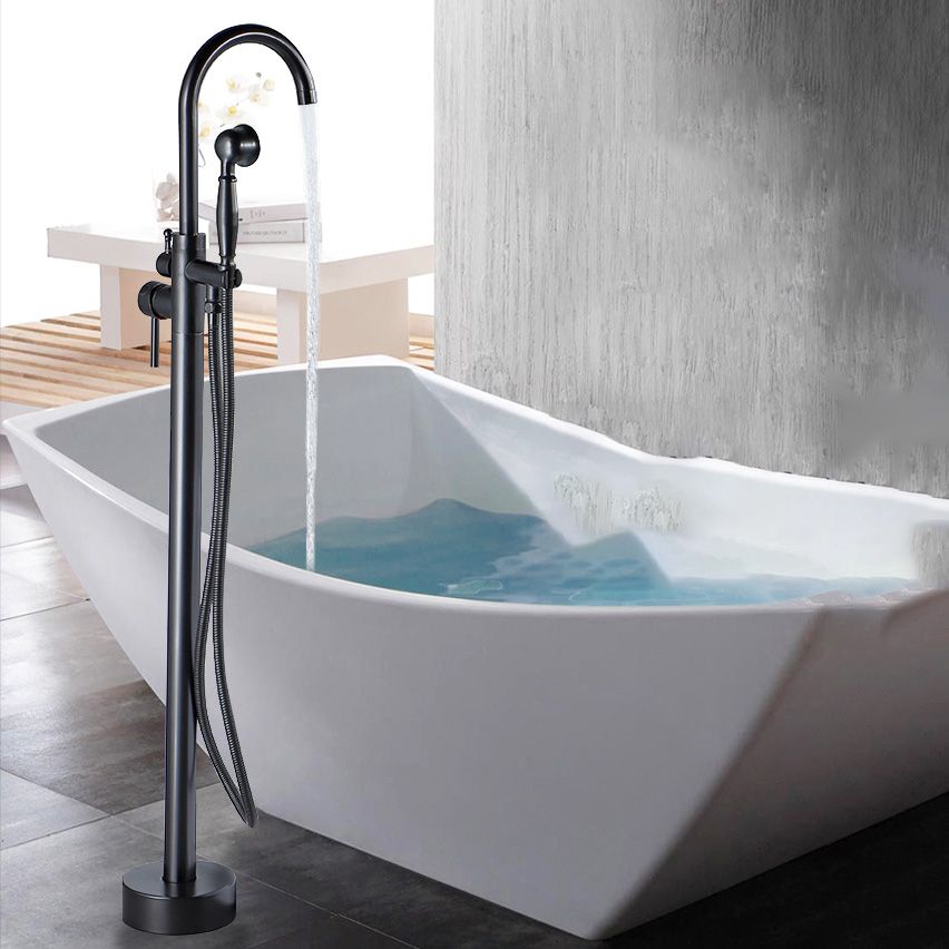 Modern Freestanding Tub Filler Trim Brass Floor Mounted Freestanding Bathtub Faucet