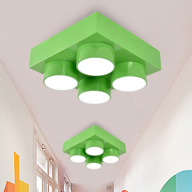 Modern Simple Flush Mount Light Rechthoek Multi-head metalen plafondlamp voor keuken